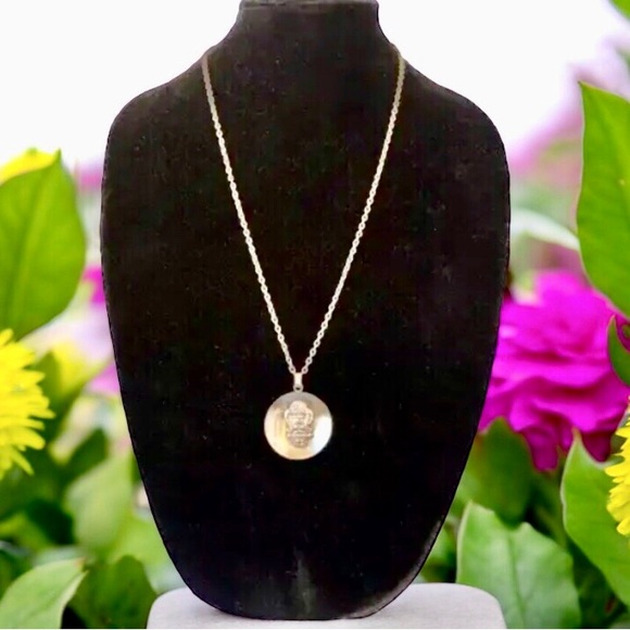 Sterling Silver 900 Mayan Diety Pendant with 1/20 Gold Filled Chain - Picture 9 of 14